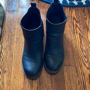 Black platform boots